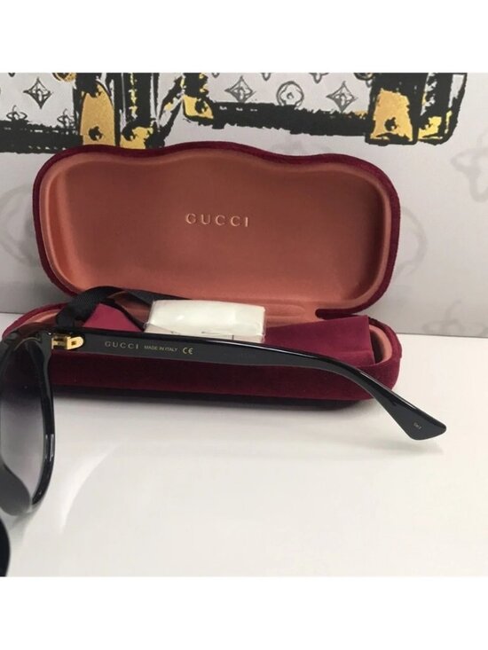 New Authentic Gucci Black Cat-Eye Sunglasses GG0631s 001 main image 5